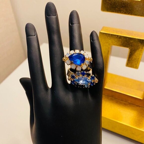 Monnaluna Swarovski Crystal Dew Drop Ring Made in Italy Size 7.5 - Picture 5 of 7